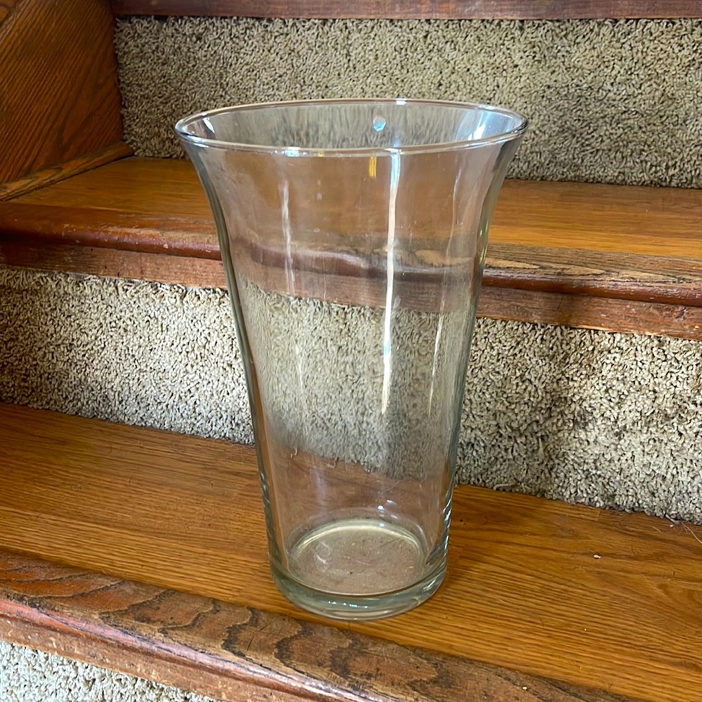Tall glass vase